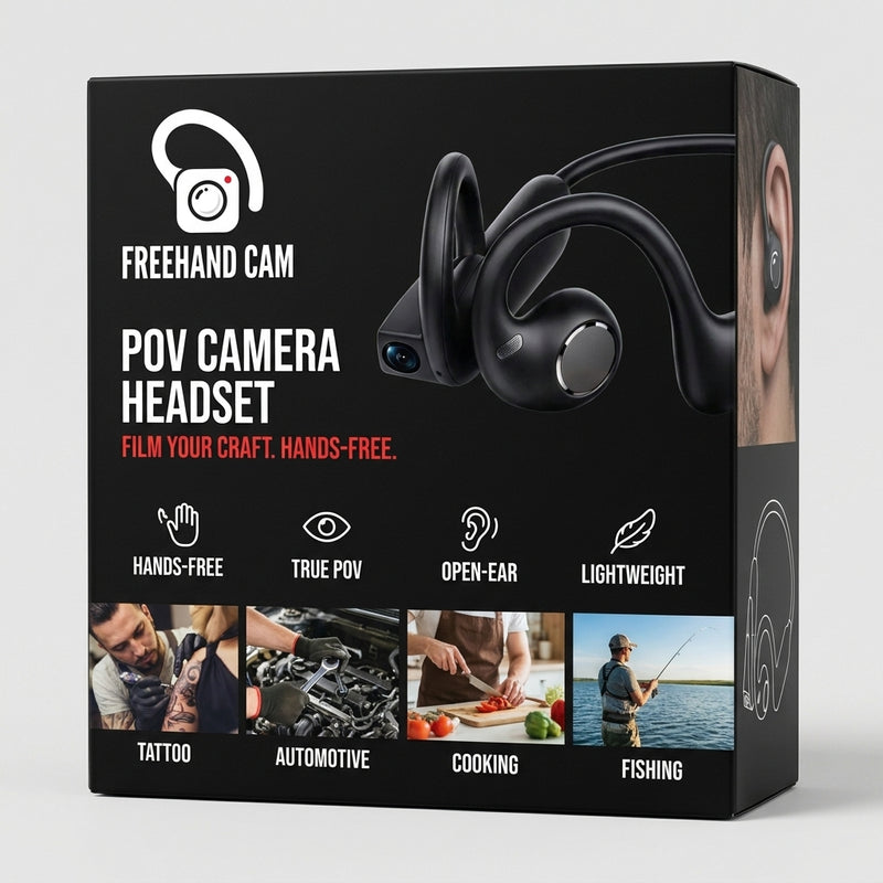 Freehand Cam POV camera headset box